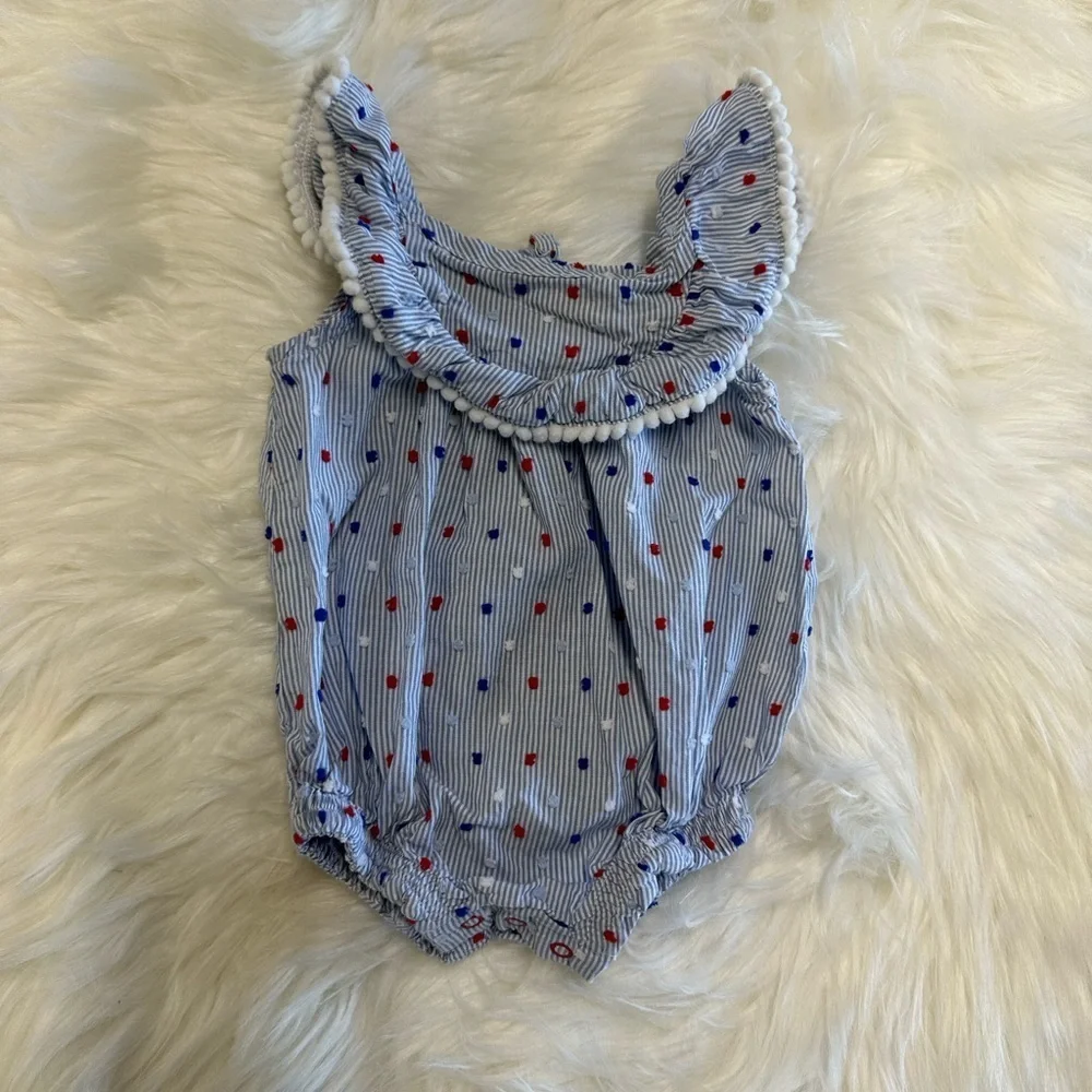 5/$30 Cat & Jack red white blue baby girl romper​